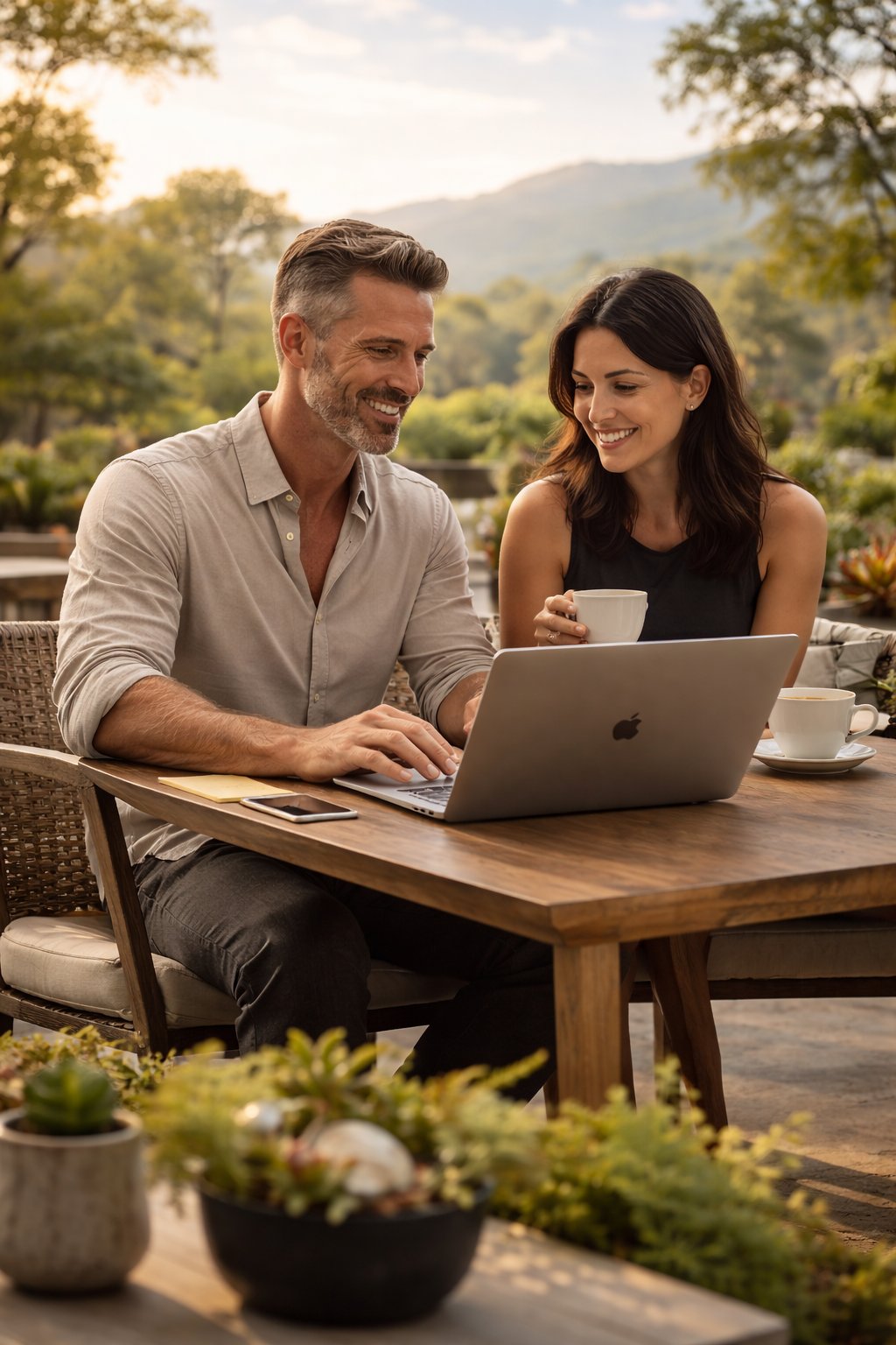 Couple using telehealth consultation